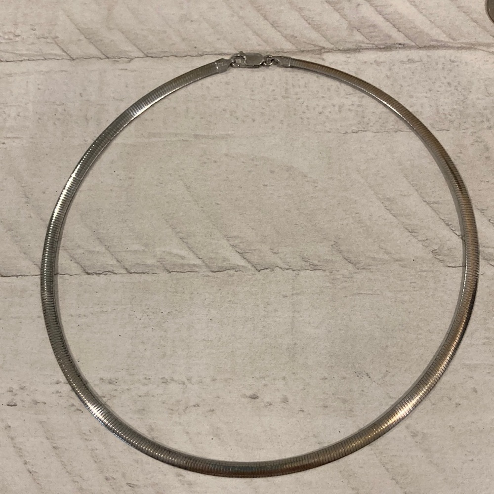 Sterling silver omega necklace